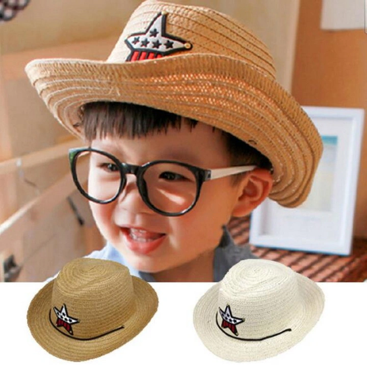 Five-Pointed Star Children Sunshade Straw Hat