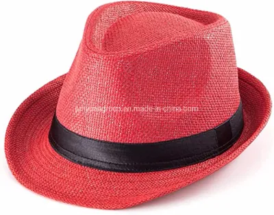 Chapeau Fedora en paille de papier pour enfants et adultes, personnalisé de haute qualité, chapeau Panama