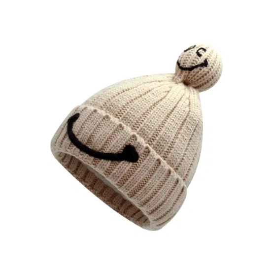 Bonnet Smiley POM tricoté de la collection de mode premium