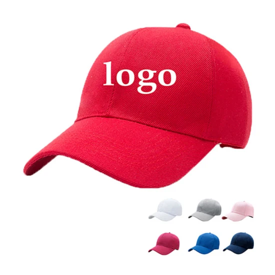 Logo de broderie en gros coton réglable personnalisé 6 panneaux ajustés casquette de baseball chapeaux